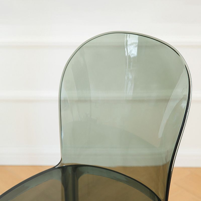 Modern Plastic Side Chair Low Back Armless Chair for Dining Room