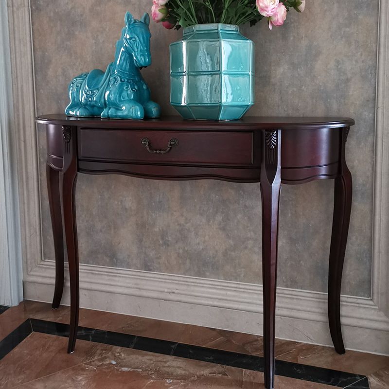 33.46" Tall Solid Wood Console Table 1-drawer Accent Table for Hall