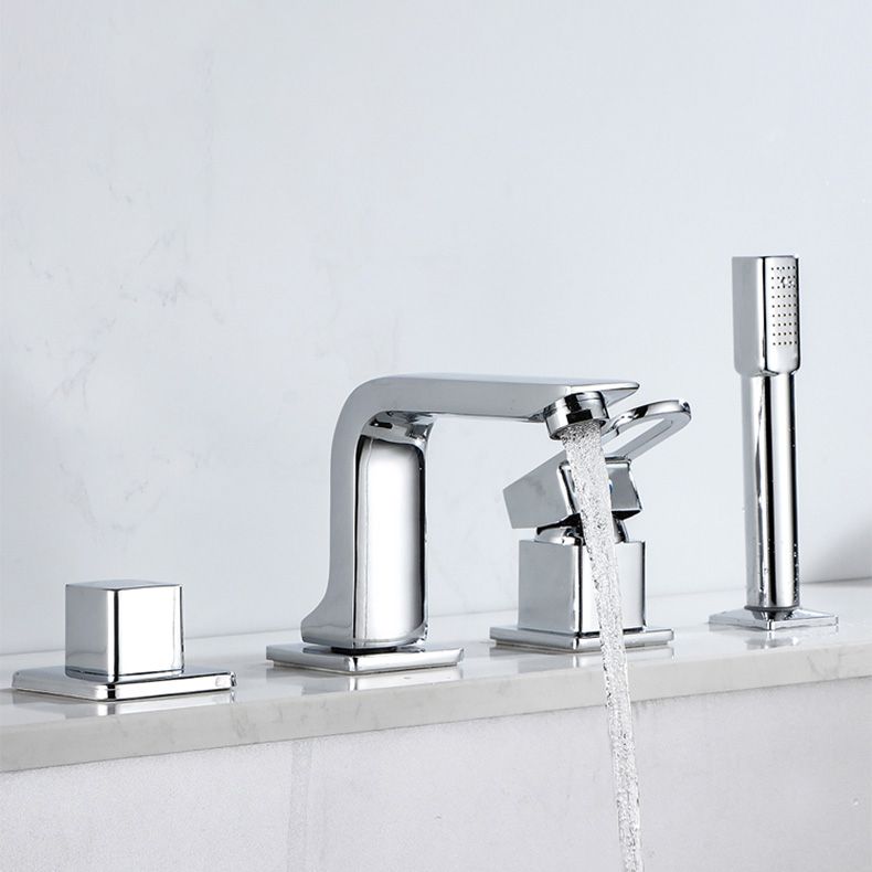 Bathroom Faucet Lever Handle Brass Handheld Head Sink Faucet