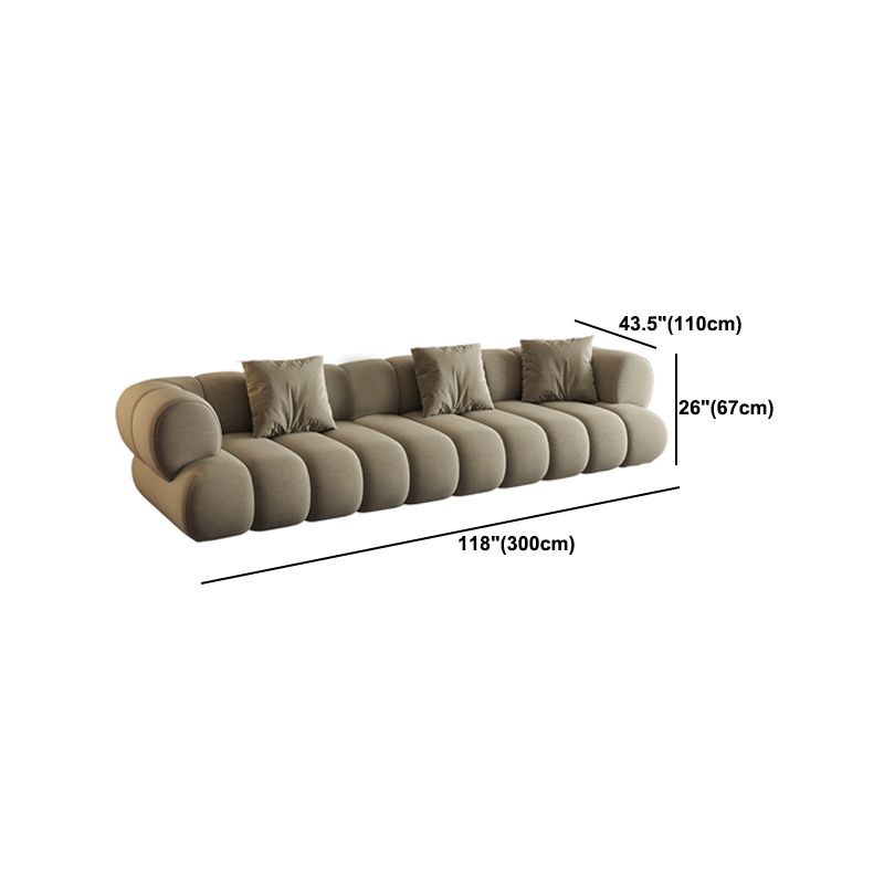 26.37" H Contemporary Green Tuxedo Arm Sewn Pillow Back Sofa