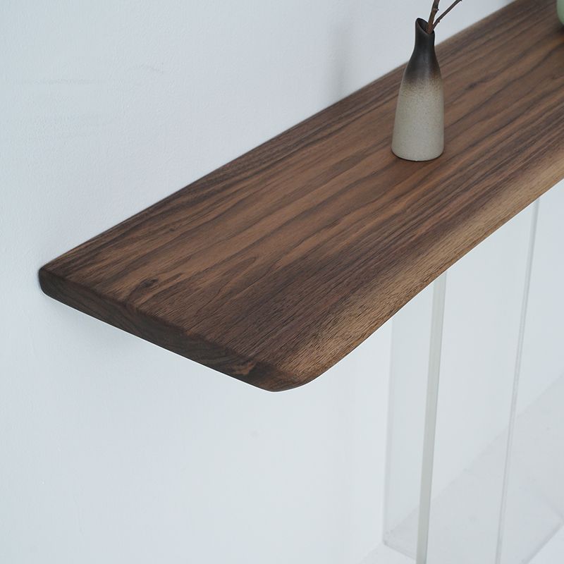 Contemporary Walnut Console Accent Table with Rectangle Top for Hall