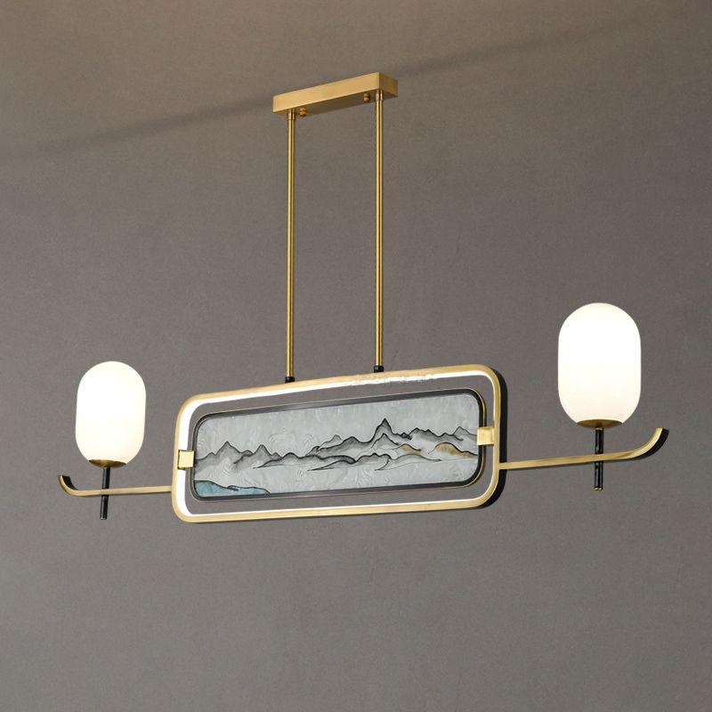 Accesorios de iluminación de la isla de cilindro modernos de vidrio 3 iluminación colgante de luz