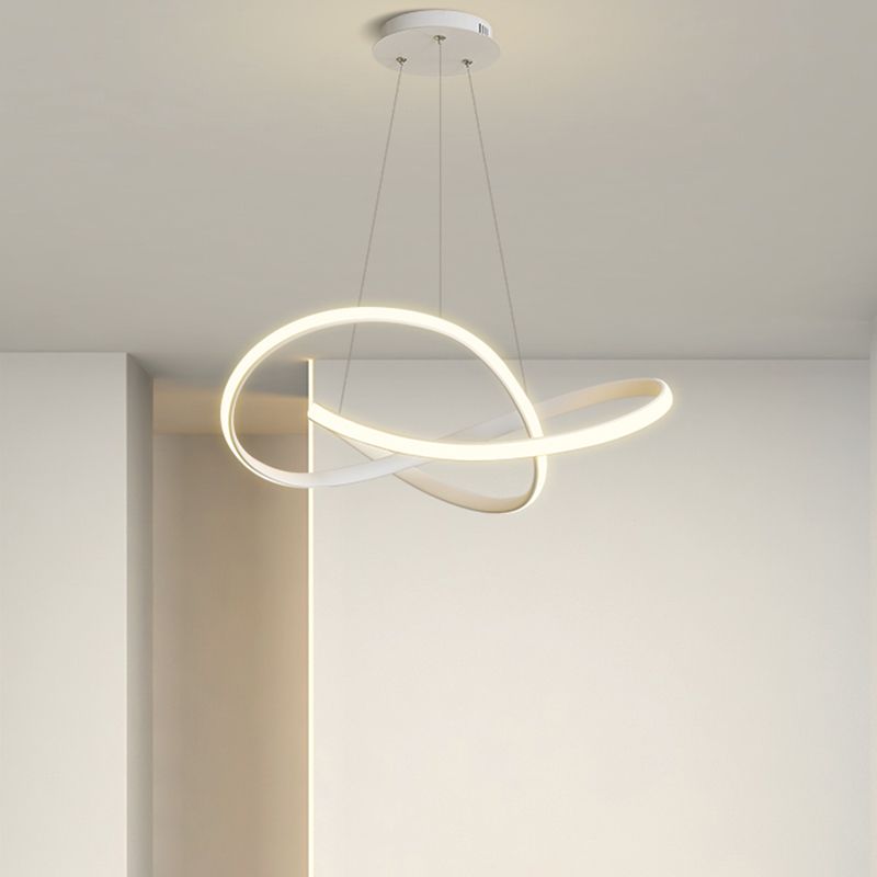 Contemporary Curved Chandelier Lights Metal 1 Light Chandelier Pendant Light