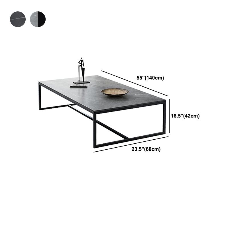 Trestle Type Base Rectangular Slate Table Board Ornate Style Coffee Table