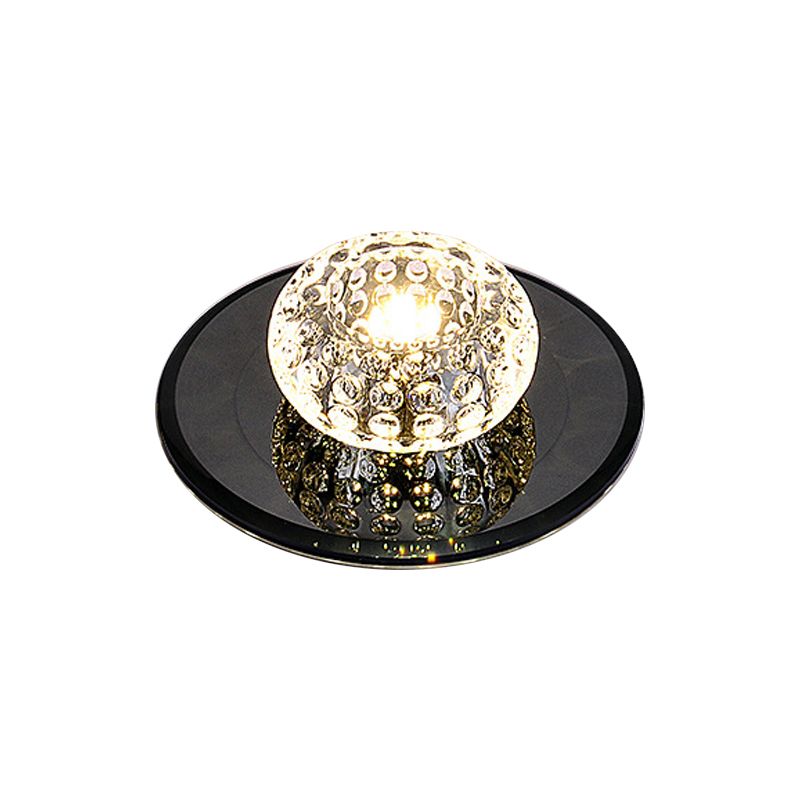 Round Crystal Flush Mount Lighting Simplicity LED Close to Ceiling Lamp for Foyer