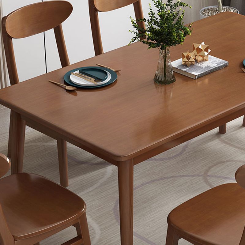 Rubberwood Solid Wood Dining Table Rectangle Dining Table for Kitchen