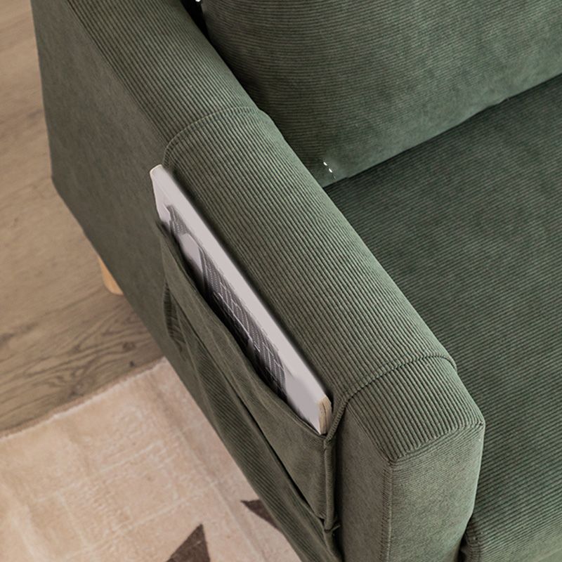 25" Wide Contemporary Sofa Fabric Square Arm Standard Seating with Storage