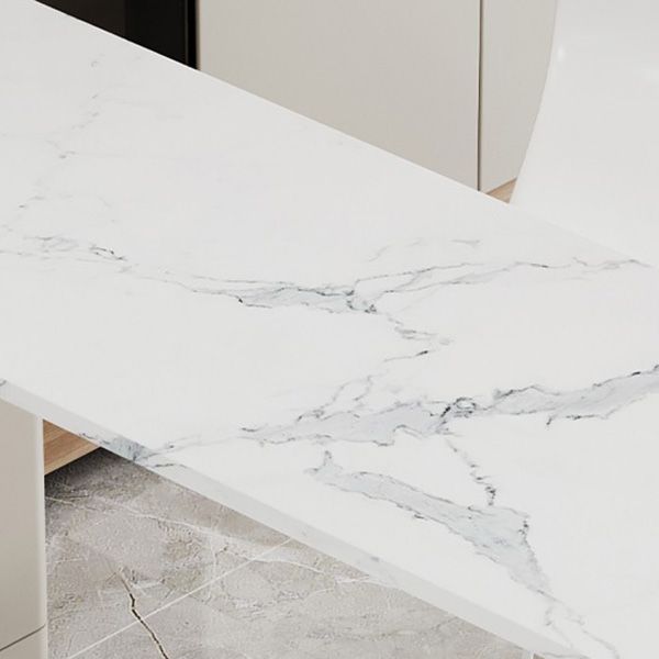 Modern Double Pedestal Bar Dining Table Stone and Acrylic Bar Table