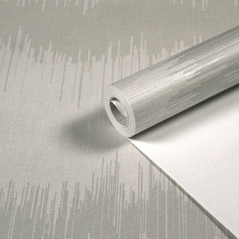 Brushed Metal Effect Wallpaper Simple Moisture-Resistant Bedroom Wall Covering in Smoke Grey