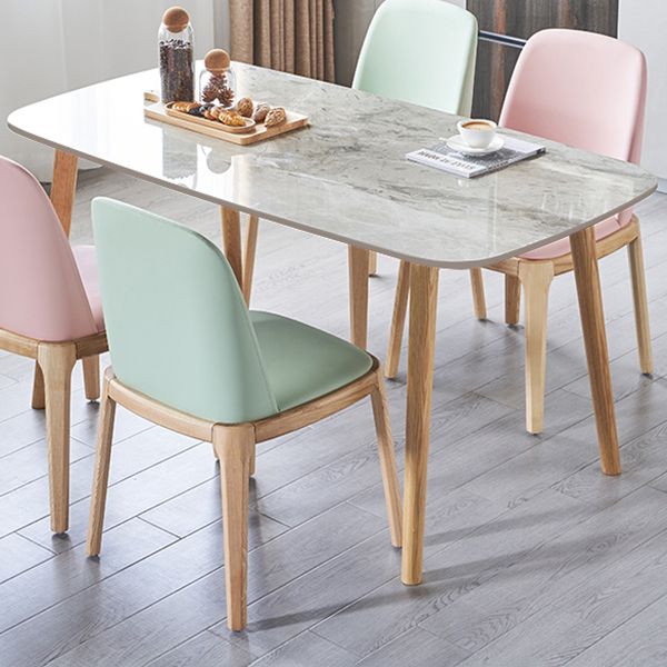 Tavolo da tavolo da top in pietra sinterizzato contemporaneo tavolo da pranzo rettangolo per cucina
