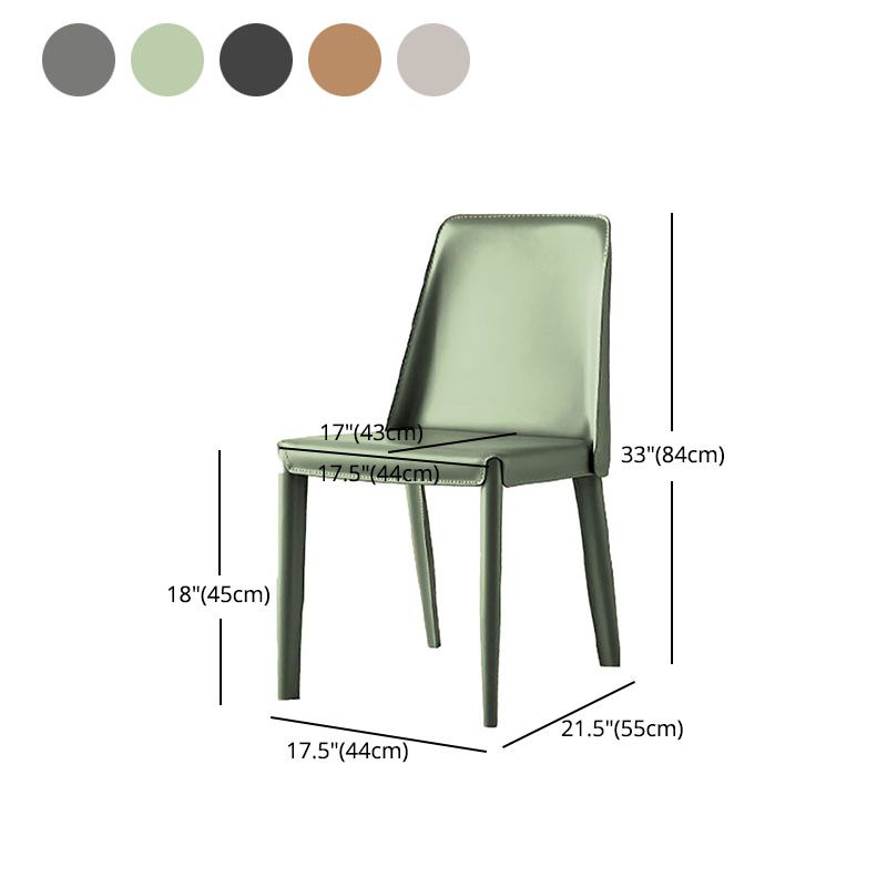 Silla de cuero moderna del comedor Silla sin brazos del metal para el uso del restaurante