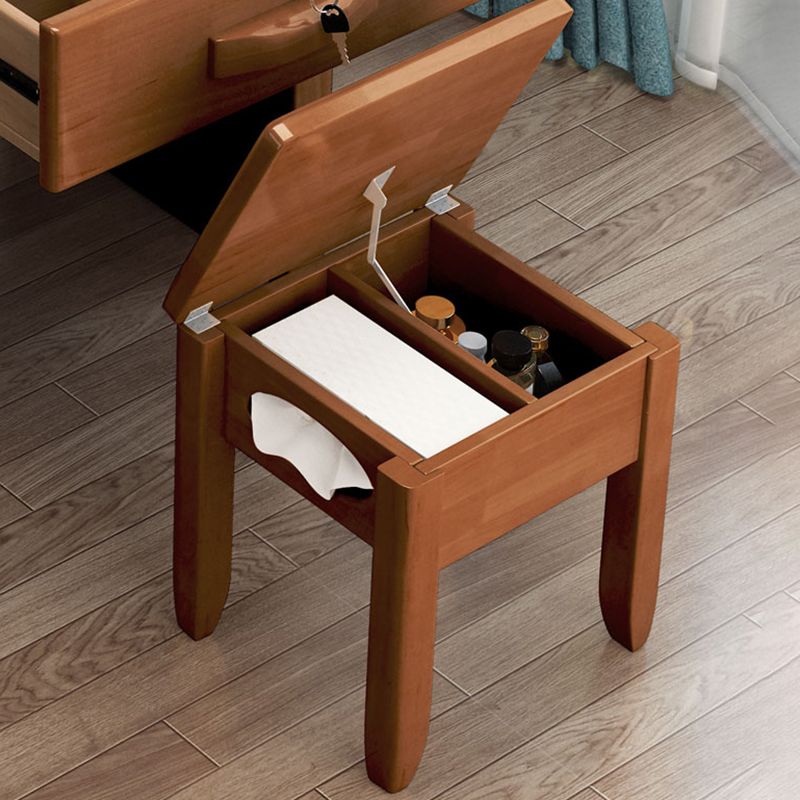 Solid Wood Makeup Vanity Desk Table Scandinavian 4 Drawer Dressing Table