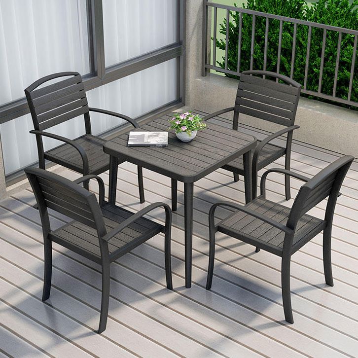 Industrial 1/5/7 Pieces Metal Dining Set Reclaimed Wood Table Set for Outdoor