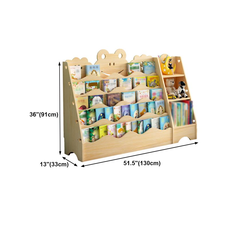 Ladder Bookcase Solid Wood Contemporary Style Bookshelf for Study Room