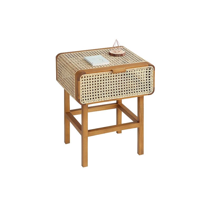 23.42-inch Wood End Table Storage Side Table for Living Room
