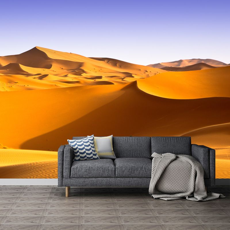 Yellow Sundown Sand Dune Mural Wallpaper Stain-Resistant Modernism Sitting Room Wall Decor