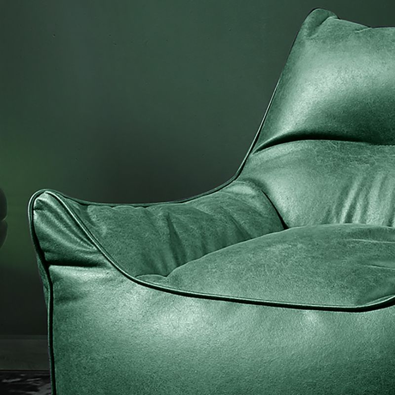 Contemporary Faux Leather Pillow Top Arm Sofa Sewn Pillow Back Sofa for Living Room