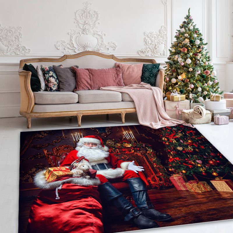 Modern Home Decoration Carpet Christmas Printed Area Rug Polyester Pet Friendly Indoor Carpet