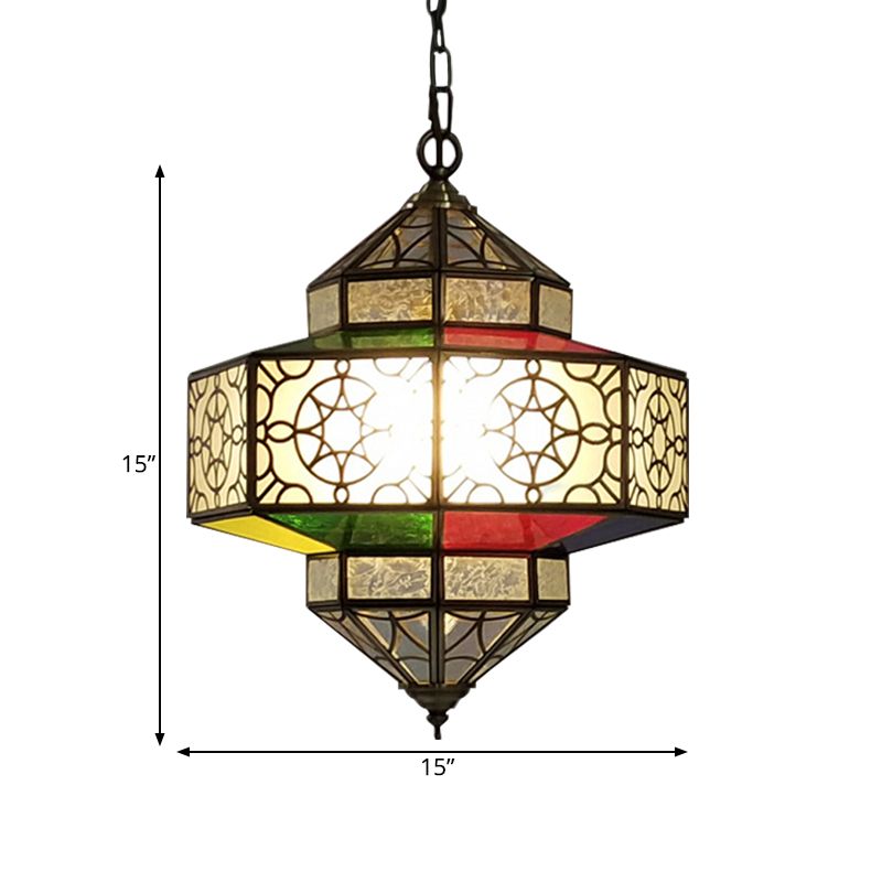 Lantern Restaurant Hanging Chandelier Arab Metal 3 Heads Brass Suspended Pendant Light
