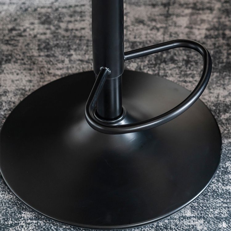 Contemporary Metal Adjustable Barstool Leather Counter Stool with Swivel in Matte Finish