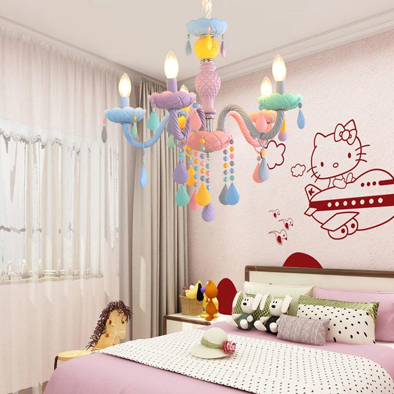 Moderne macaron kaarsenkroonluchter hanger licht metaalhangende hanglampen voor restaurant