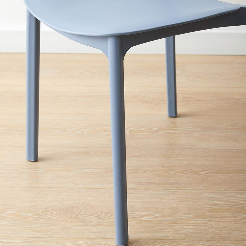 Chaises de salle à manger scandinaves sans accoudoirs Chaise d'appoint à dossier ouvert en plastique (Ensemble de 4)