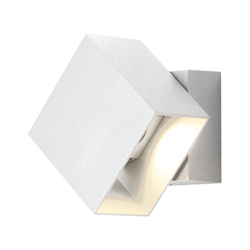 Cuboid op en neer LED Wall SCONCE Hedendaags metalen zwart/grijs/witte buitenwandbevestiging Licht met verstelbare hoek