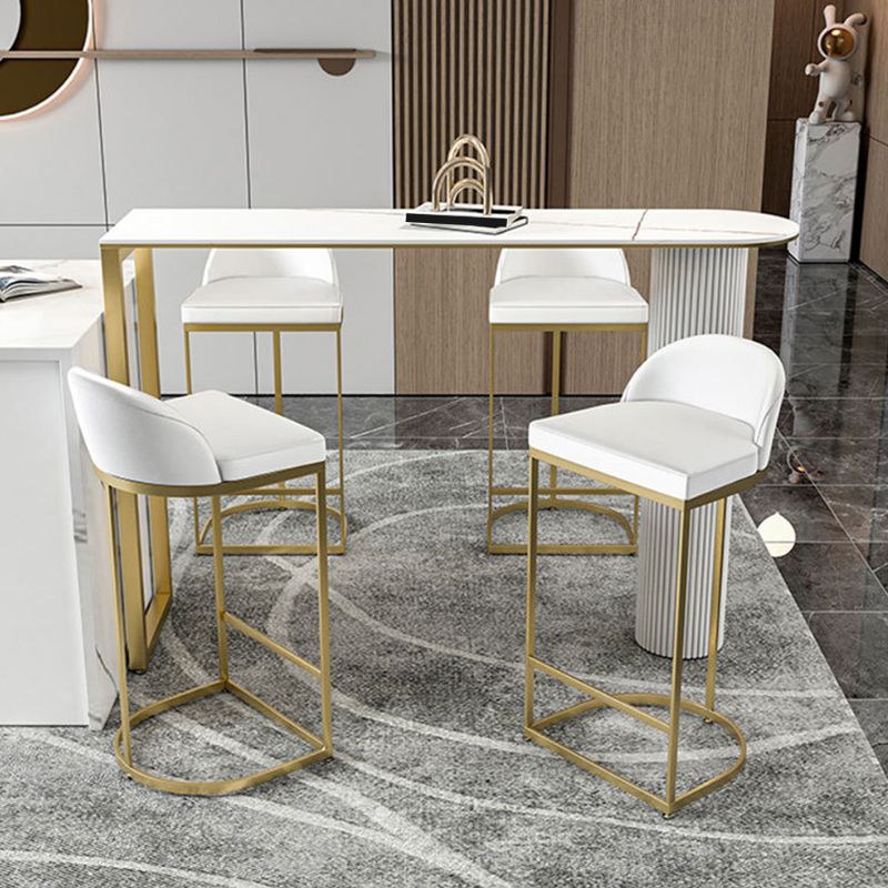 Glam Pub Height Dining Table Sintered Stone Top Pub Table for Dining Room