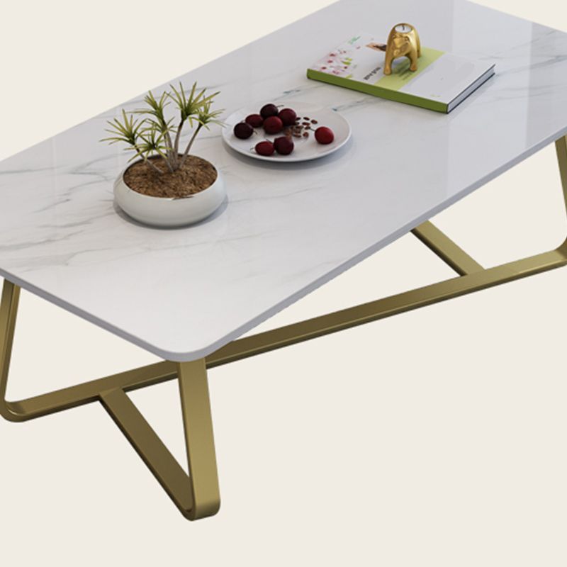 Slate Rectangle Coffee Table Abstract Base Type Single Cocktail Table