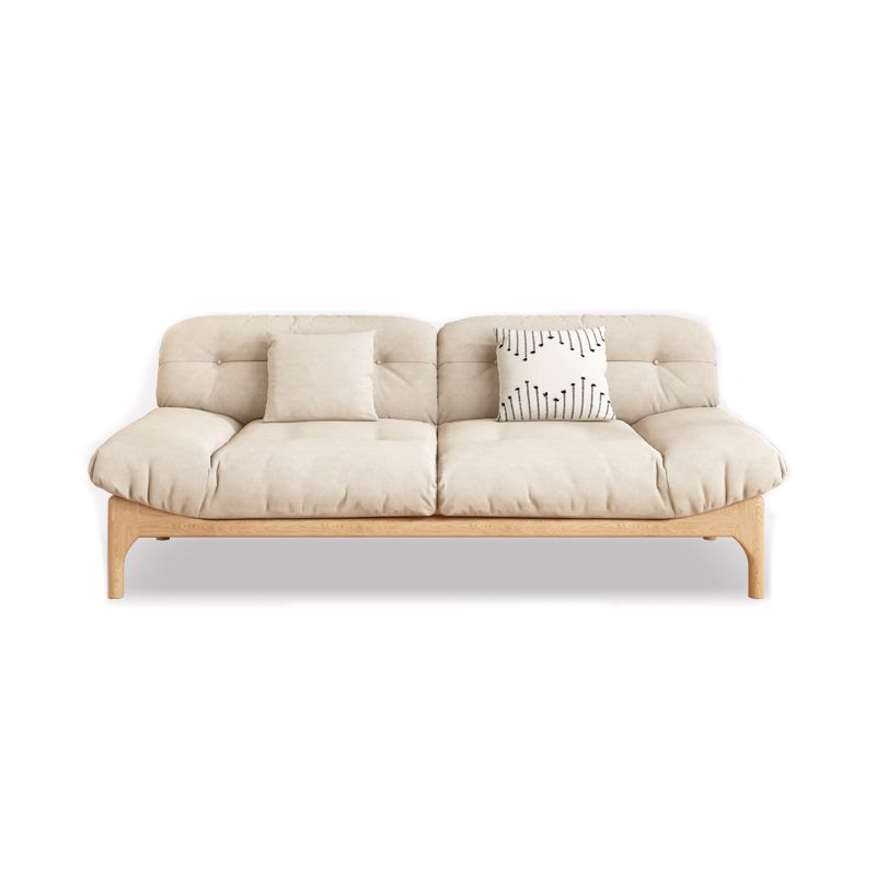 Contemporary Tufted Back Settee Armless Standard Sofa with Slipcover