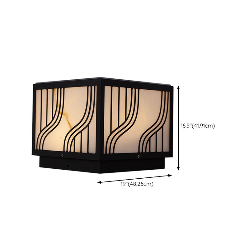 Modern LED Pillar Light Black Solar Lighting Fixture for Garden