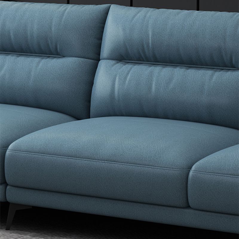 Contemporary 4-Seater Sectional with Pillow Top Arms in Faux Leather