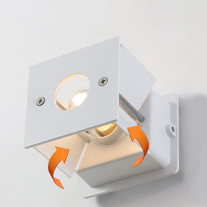 Nordic Style Wood Wall Light Cube Shape 4.5" Wide Wall Sconce for Bedroom