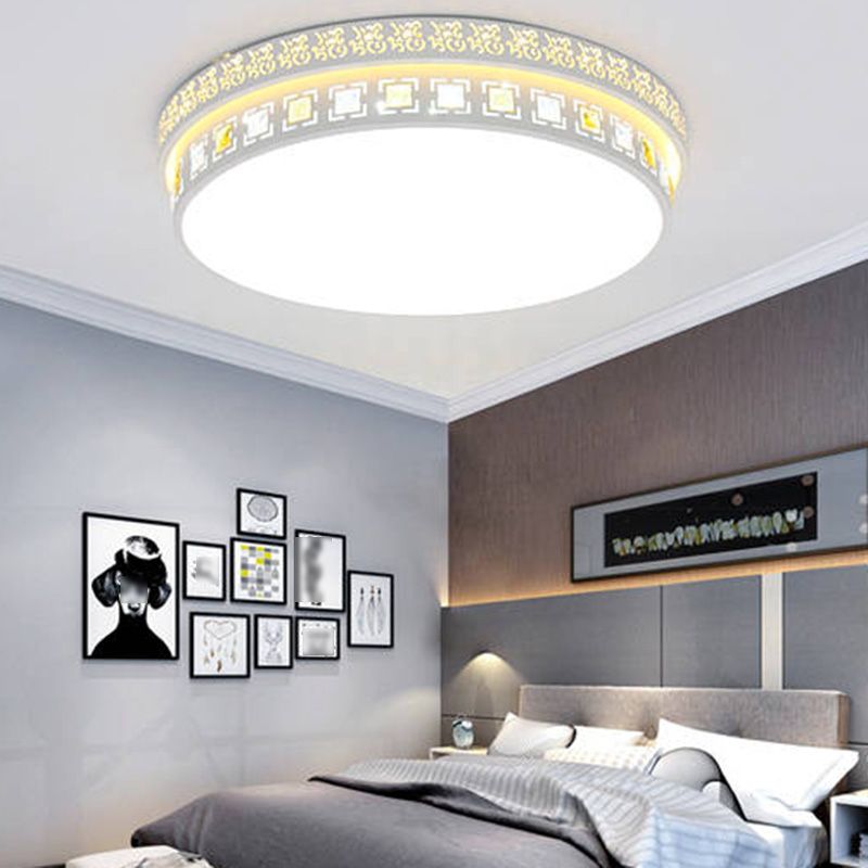 Plafonnier en cristal de forme géométrique de Style Simple et moderne, 1 lumière en fer pour salon et chambre à coucher