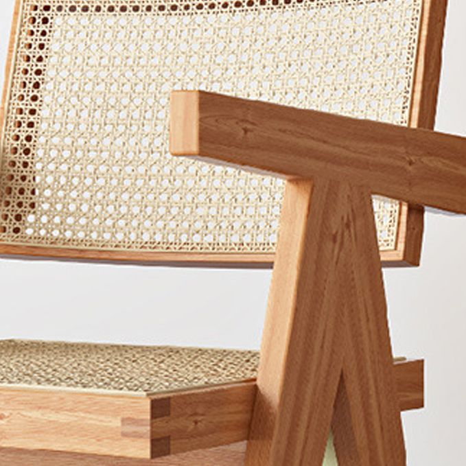 Silla de comedor contemporánea de madera con respaldo abierto para patio
