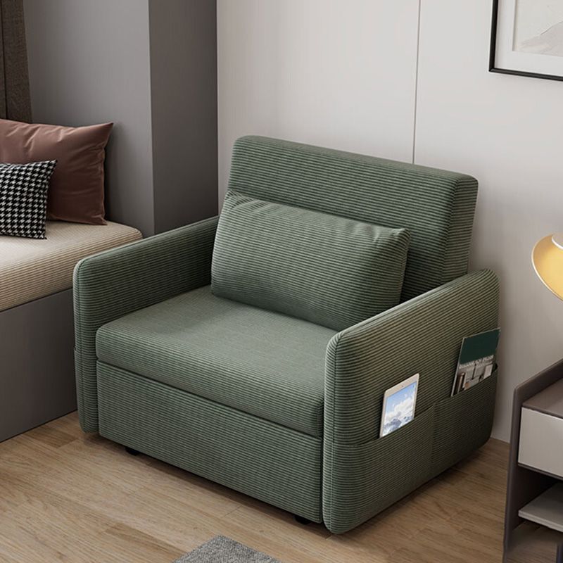 Glam Corduroy Pillow Back Sleeper Sofa Storage Sofa Bed in Green