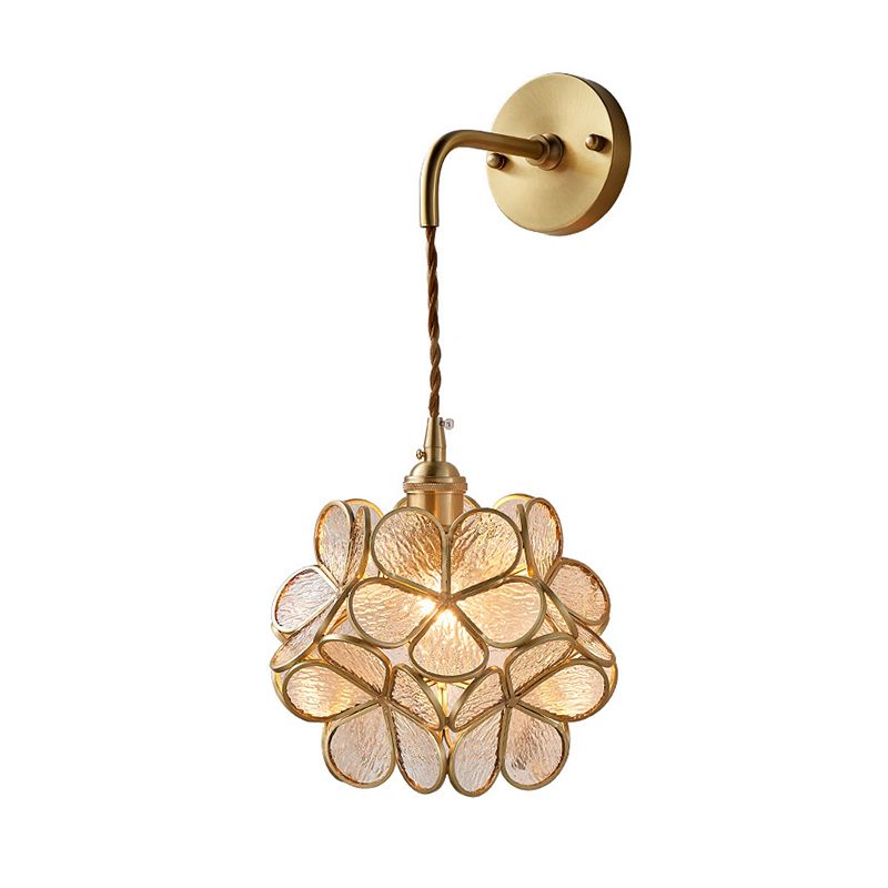 Moderner Blumenwandmontierhellglas 1 Leichte Wandmontagelampe