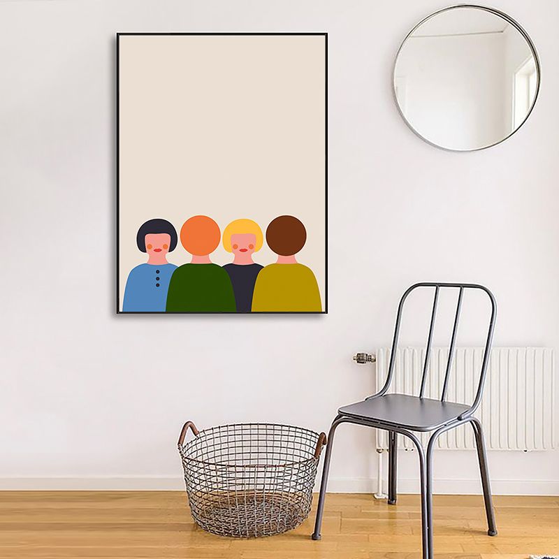 Blozende karakters Art Print Pastelkleur Noordse esthetiek Wanddecoratie voor studio