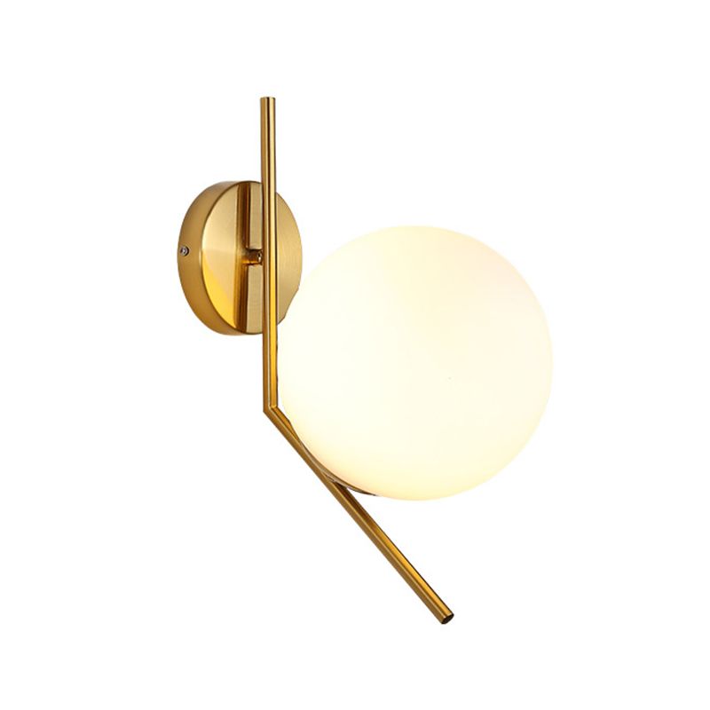 Nordic Postmodern Simple Art Glass Ball 1 Head Milk White Wall Lamp