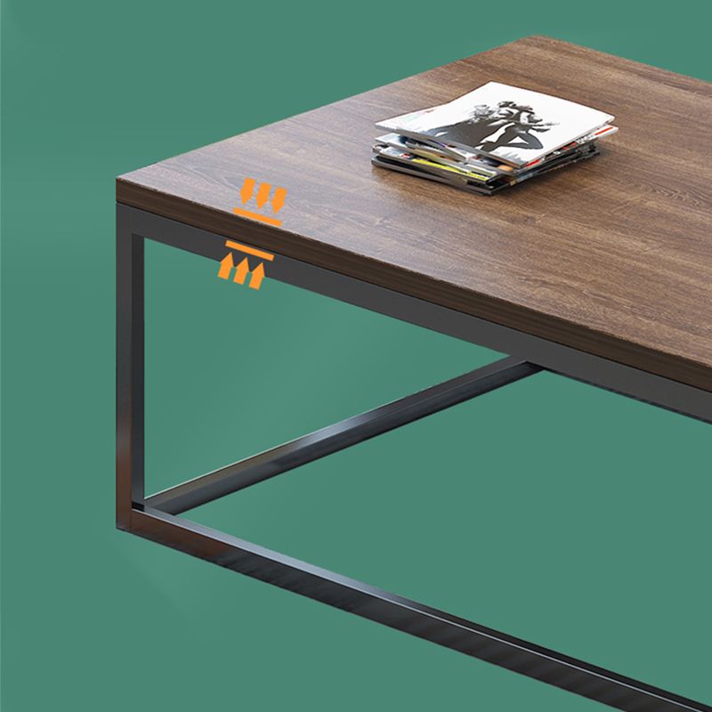 Frame Base Rectangular Modern Style Wood Table Metal Bottom Frame Coffee Table