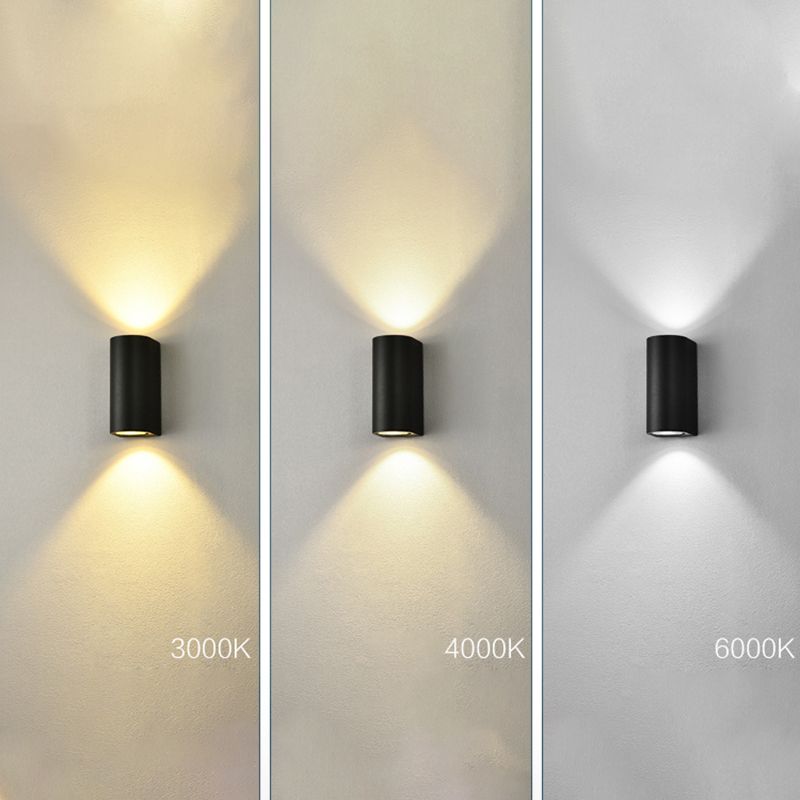Lámparas negras modernas lámparas aluminio al aire libre 2 luces lámpara de pared de lámpara de pared