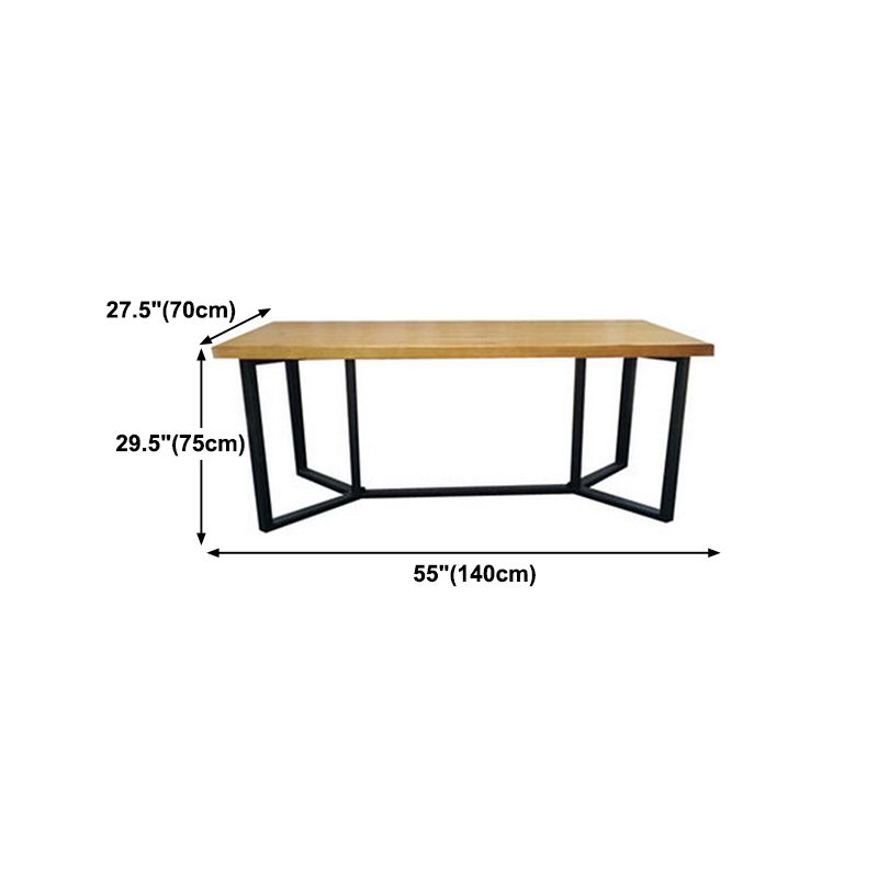 Industrial Rectangle Dining Table Solid Wood Trestle Base Dining Table