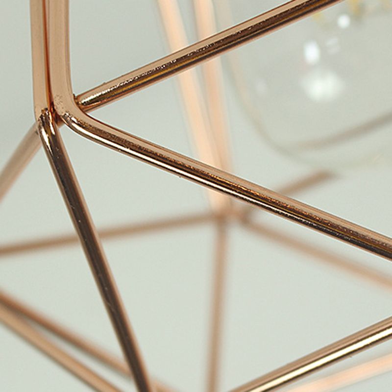 Iron Frame Ceiling Light in Industrial Retro Style Geometric Single Flush Mount for Corridor