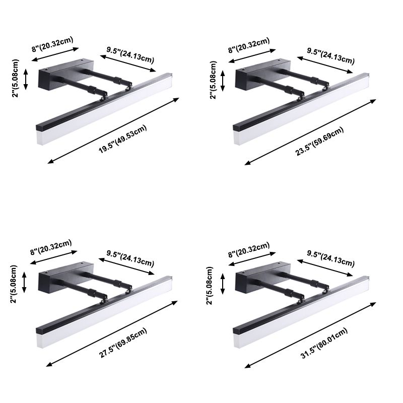 Mirrores minimalistas Dino de luz LED de pared con sombra acrílica para el baño