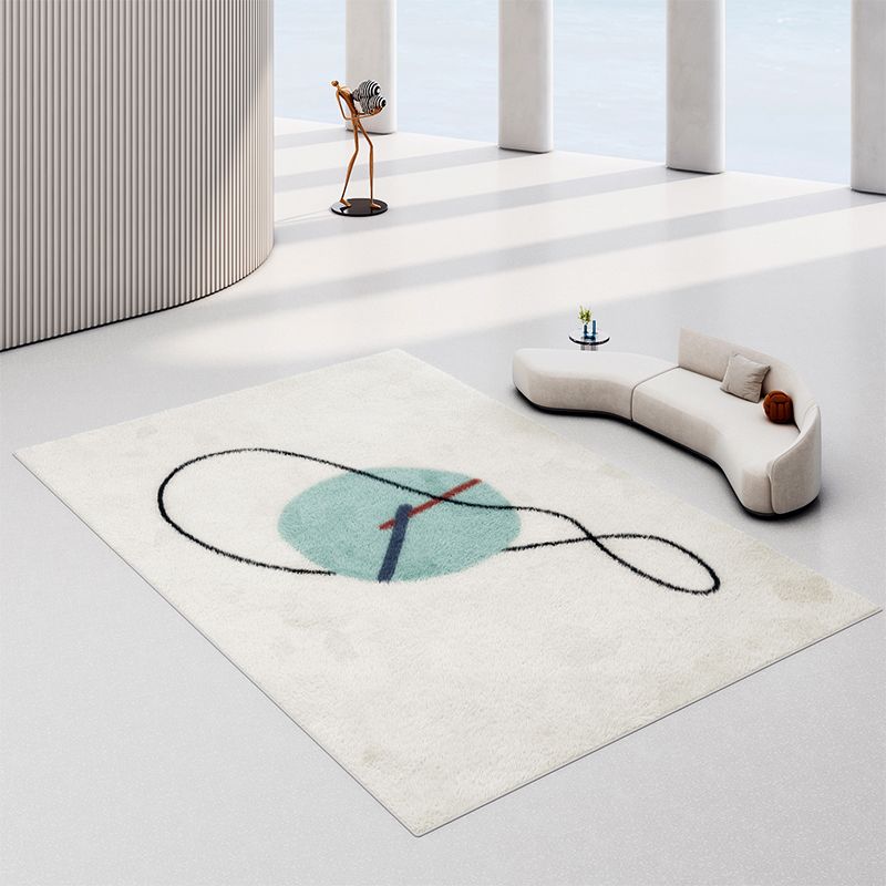 Modern Drawing Room Area Rug Khaki Polyester Area Carpet Non-Slip Backing Area Rug