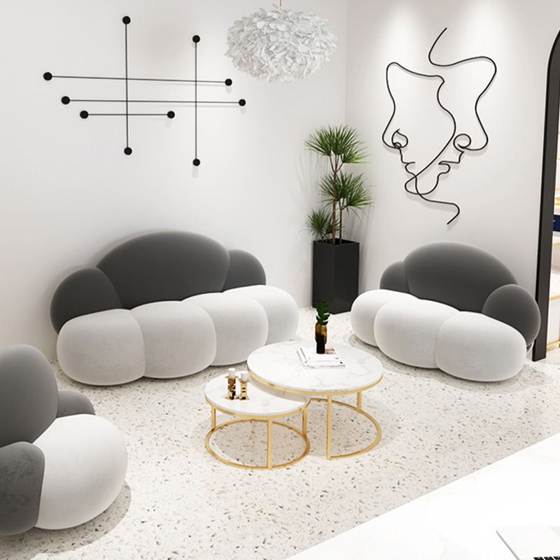Armless Cushions Seating Standard Sofa in white for Bonus Room