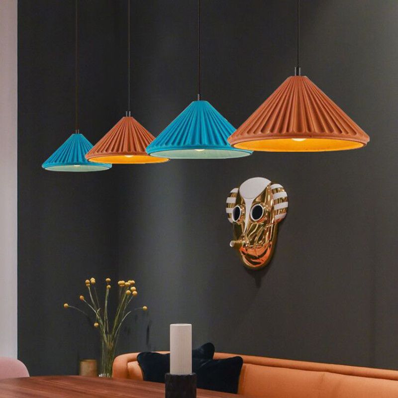 Forme du cône de ciment Lumières de suspension de macaron moderne 1 luminaire de support léger.