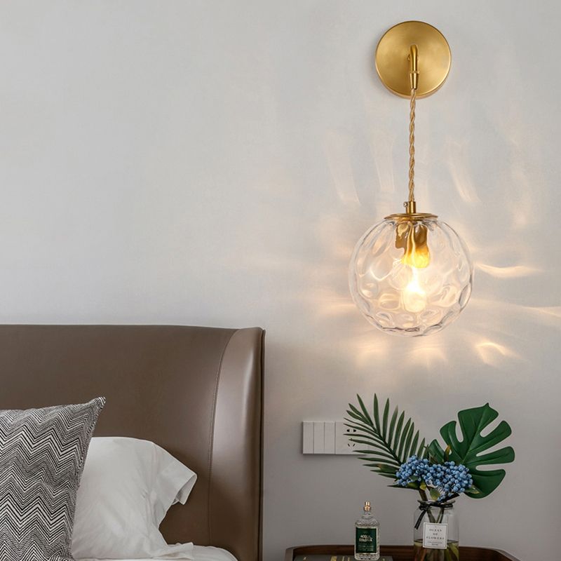 Postmodern Small Wall Hanging Light Metallic Single-Bulb Bedside Reading Wall Lamp