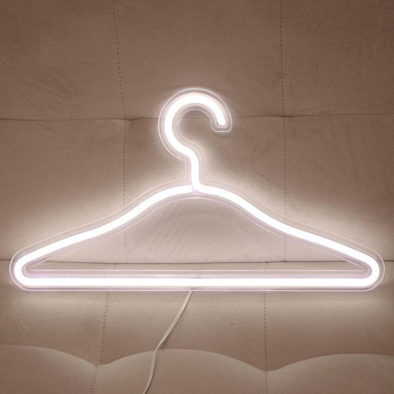 Coat Hanger Bedroom Nightstand Light Plastic USB LED Minimal Wall Hanging Night Lamp in White