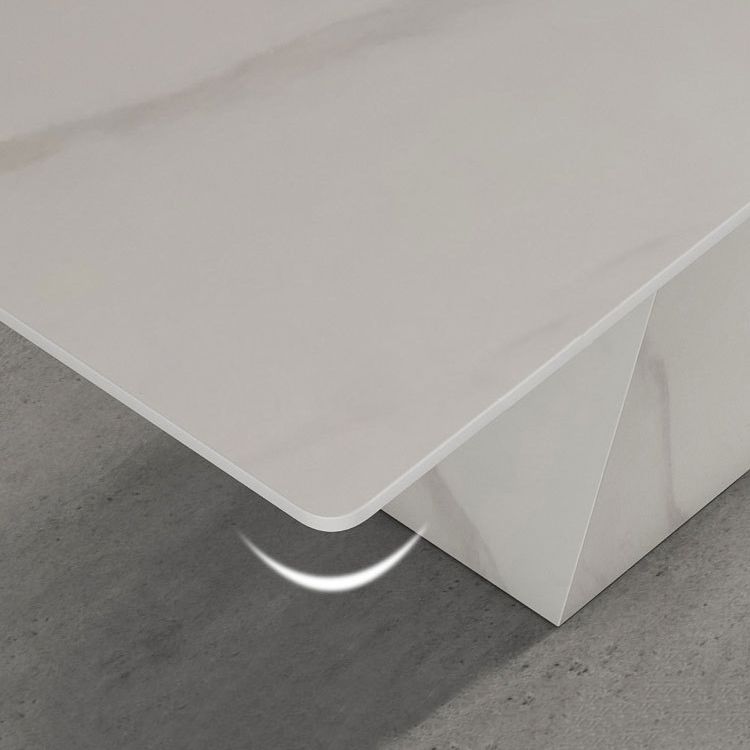 Designer Style 1/2/5/7 Pieces Sintered Stone Dining Set Rectangle White Table with Chairs